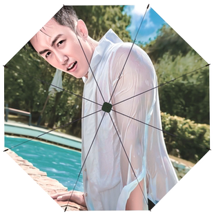 黄景瑜腹肌明星粉丝应援礼物周边三折全自动晴雨伞防晒防紫外线