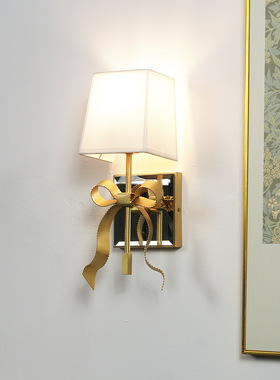 VC1∶1全铜美式蝴蝶结卧室床头壁灯 轻奢走廊客厅背景墙装饰灯具