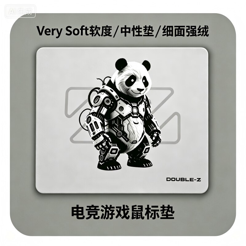 DOUBLEZ布面竞技滑鼠垫绒面圆边大号控制型防滑高回弹自研Xsoft图片