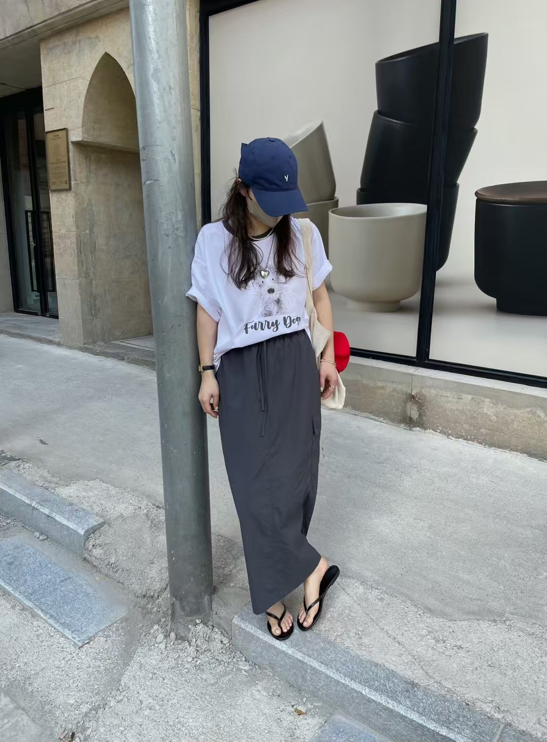 现韩国东大门正品女装夏季新款高品质圆领短袖T恤衫素描狗狗拼色