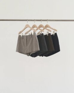 ounce韩国东大门女装2026秋季新羊毛呢材质休闲百搭阔腿短裤
