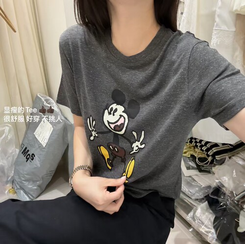 韩国东大门正品女装时尚百搭圆领卡通米奇短袖T恤宽松显瘦上衣ins