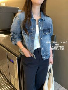牛仔外套宽松百搭上衣 2026秋冬高品质翻领长袖 韩国东大门正品 女装