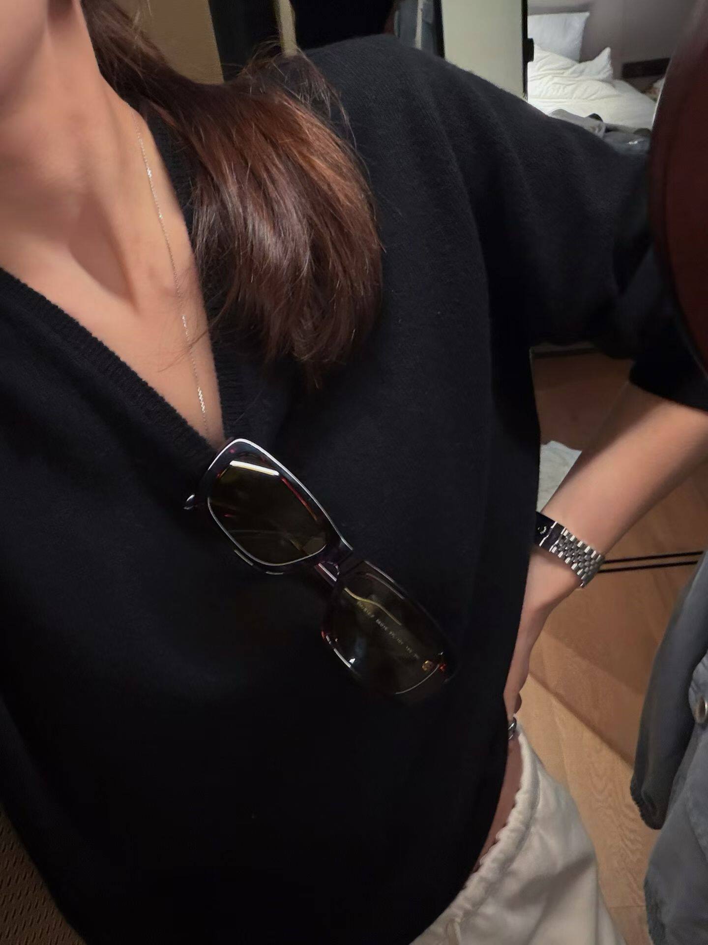 韩国东大门正品女装2026秋季新款v领宽松大版型细软针织衫chic