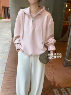 韩国东大门女装2026新款百搭显瘦连帽抽绳休闲卫衣加绒套头