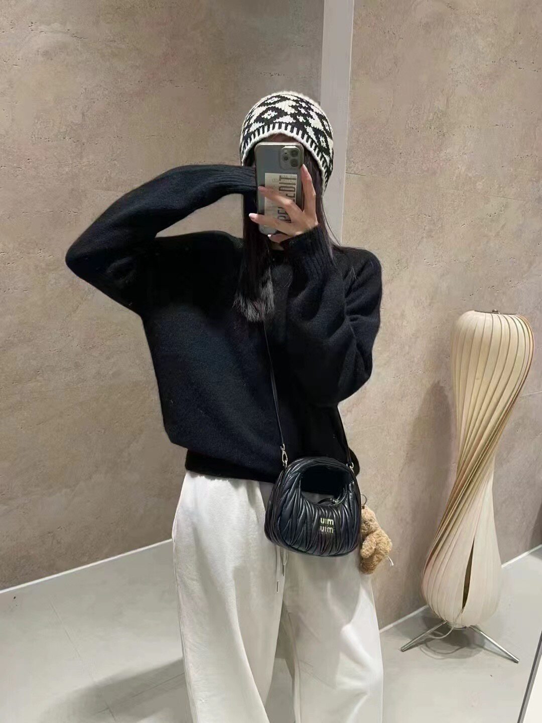 韩国东大门正品女装秋冬高品质圆领百分百山羊绒基础款宽松针织衫