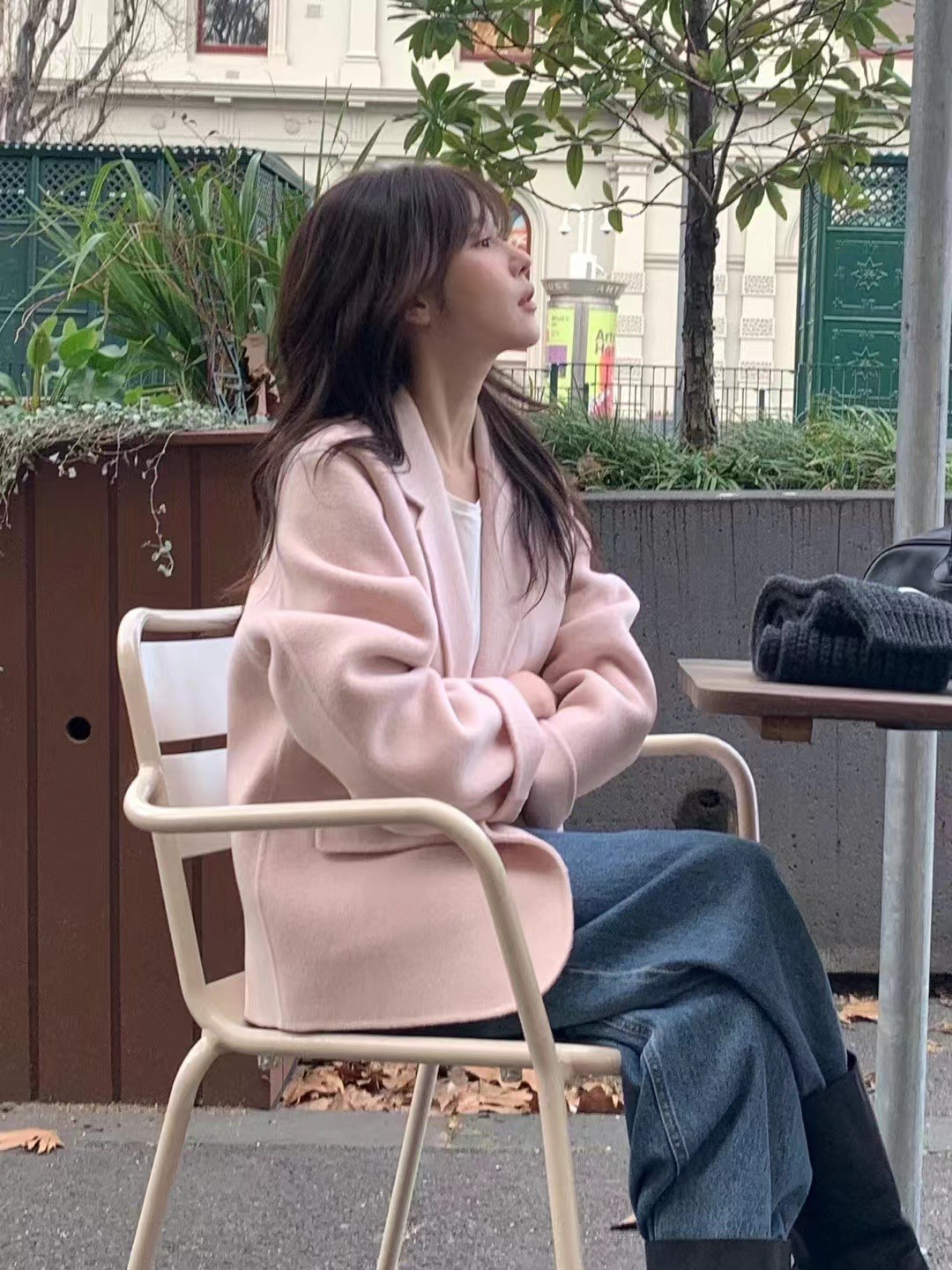 现！韩国东大门正品女装 秋冬季新款 高品质手工双面羊绒大衣外套