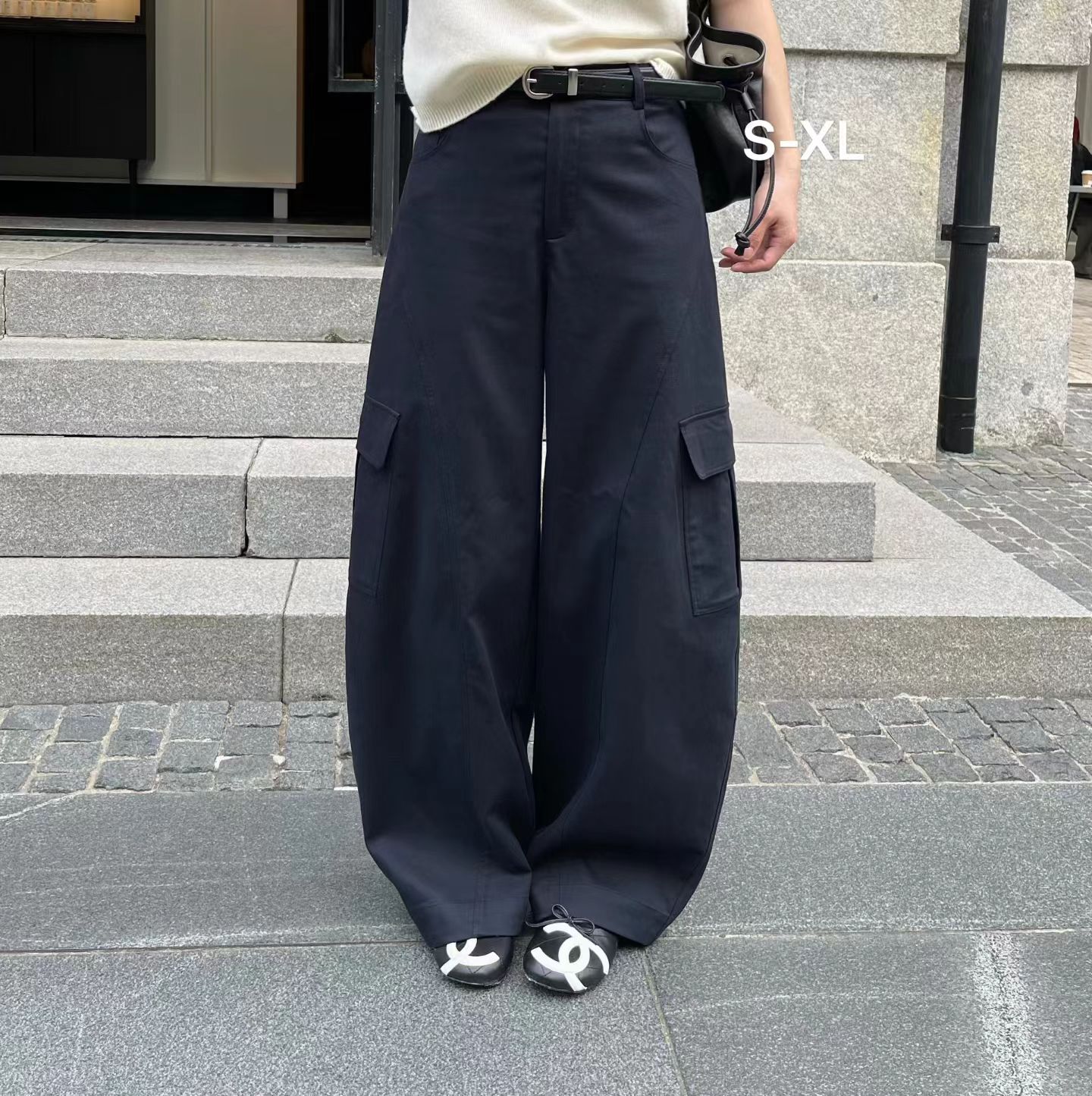 韩国东大门正品女装2026秋季新款百搭显瘦工装弯刀直筒阔腿裤chic