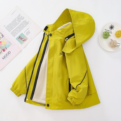 男童加绒冲锋衣外套2025新款春秋冬男孩三合一防风防水儿童加厚潮