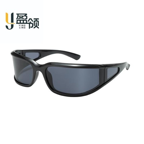 跨境时尚OL粗边墨镜防风骑行太阳镜运动款男女防紫外线眼镜UV400