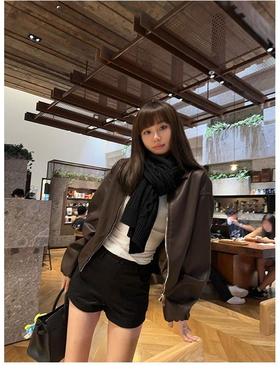 MJAMILA 美式复古小香风麻花大围巾女秋季新款小众百搭针织围巾