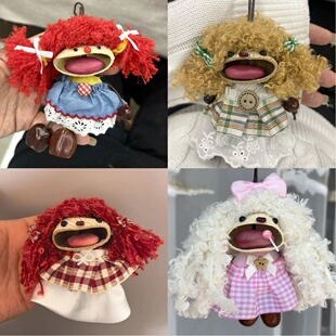 网红天然豆荚果壳娃娃挂件材料手工diy钥匙扣可爱包包挂饰风铃