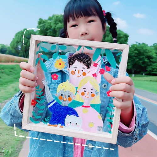 Детская акриловая художественная фоторамка, окрашенный образец ручной работы для детского сада, 6 дюймов, «сделай сам»