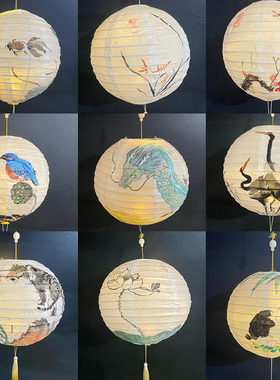 白色美术绘画灯笼厂批发儿童涂鸦画画手绘灯笼 元宵节手工制作diy