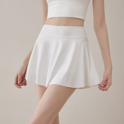 2025新款运动百褶短裙夏季假两件瑜伽防走光跑步健身网球裙小白裙