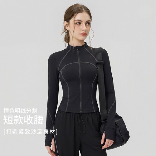 瑜伽外套2026秋冬新款瑜伽健身普拉提紧身户外运动健身服上衣女