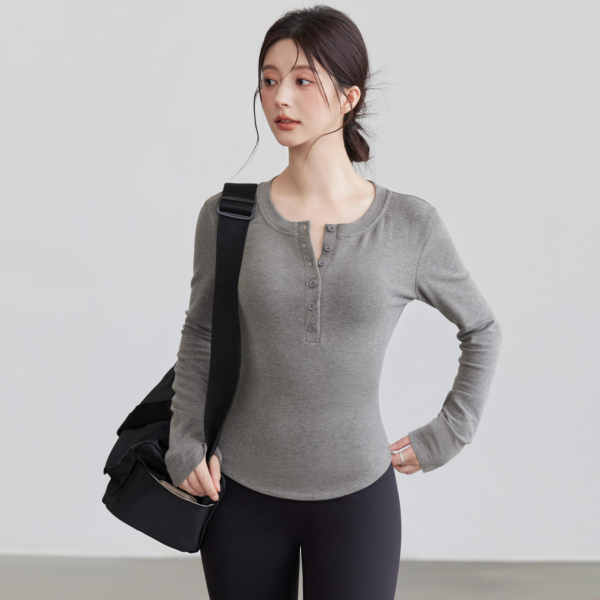 瑜伽服上衣女修身显瘦秋冬新款跑步运动训练服普拉提健身服女长袖
