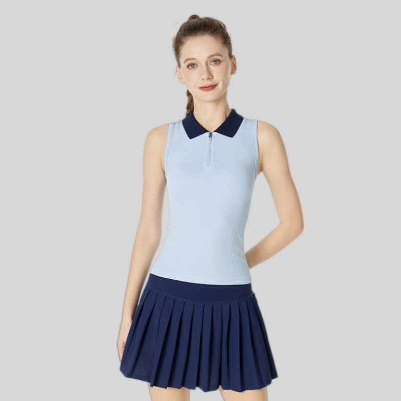 运动背心速干带胸垫瑜伽服t恤跑步训练健身羽毛球网球服套装高端