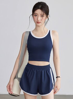 瑜伽服运动背心女2026新款文胸一体式跑步普拉提训练健身服套装女
