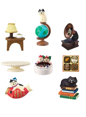 杂货台灯zakka锦鱼猫INS留声机拍摄道具创意DIY礼品树脂小摆件