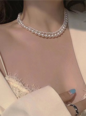choker项圈珍珠锁骨链