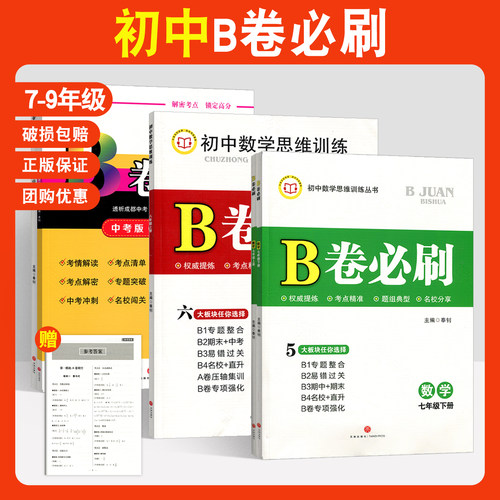 b卷必刷七八九年级上下册数学