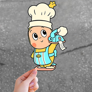 汽车贴纸我们都是星星人厨师帽子可爱车贴卡通行李箱装饰划痕贴