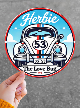 大众甲壳虫Herbie汽车装饰贴三角窗全车贴防水个性贴纸创意汽车贴