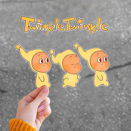 卡通星星人玻璃橱窗静电贴