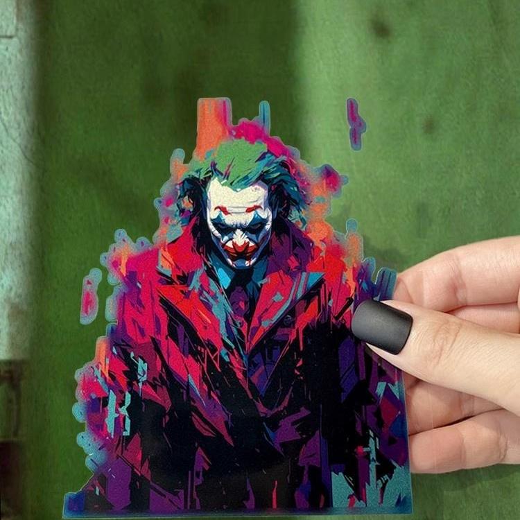 Joker小丑汽车车贴赛博故障风格