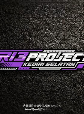 ACAR-ICEIK CANK蓝色赛车风格文字汽车贴纸可划痕遮挡车身贴花