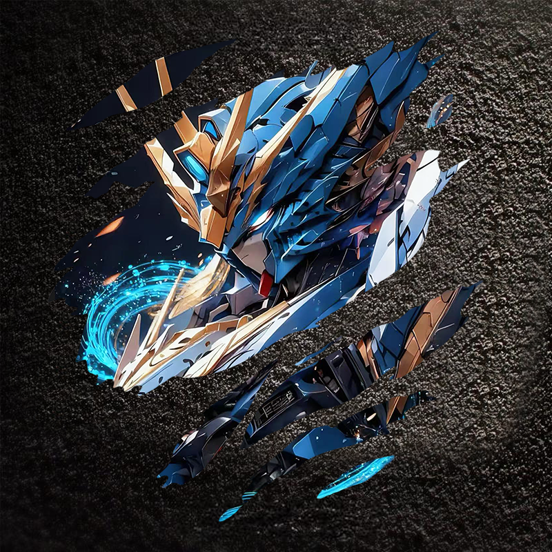 机动战士高达机甲撕裂汽车车贴电动摩托车遮挡划痕防水装饰贴画