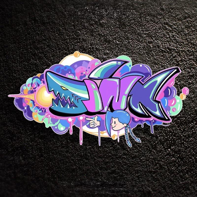 英雄联盟金克丝JINX涂鸦鲨鱼车贴