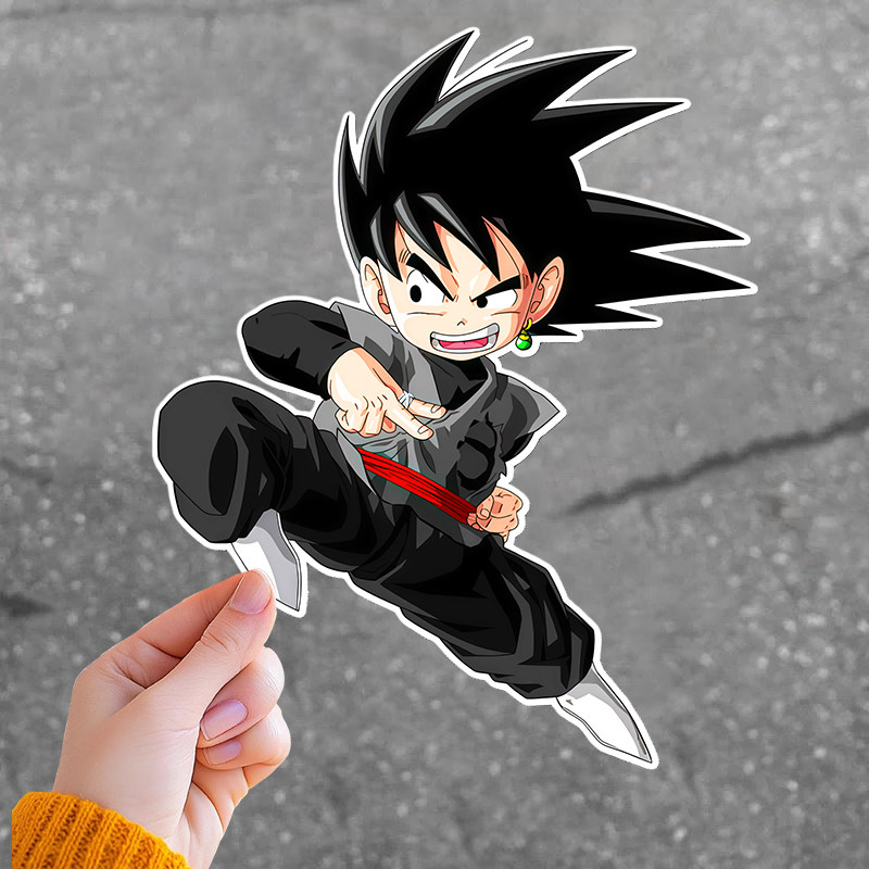 七龙珠黑悟空飞踢三角窗防水贴