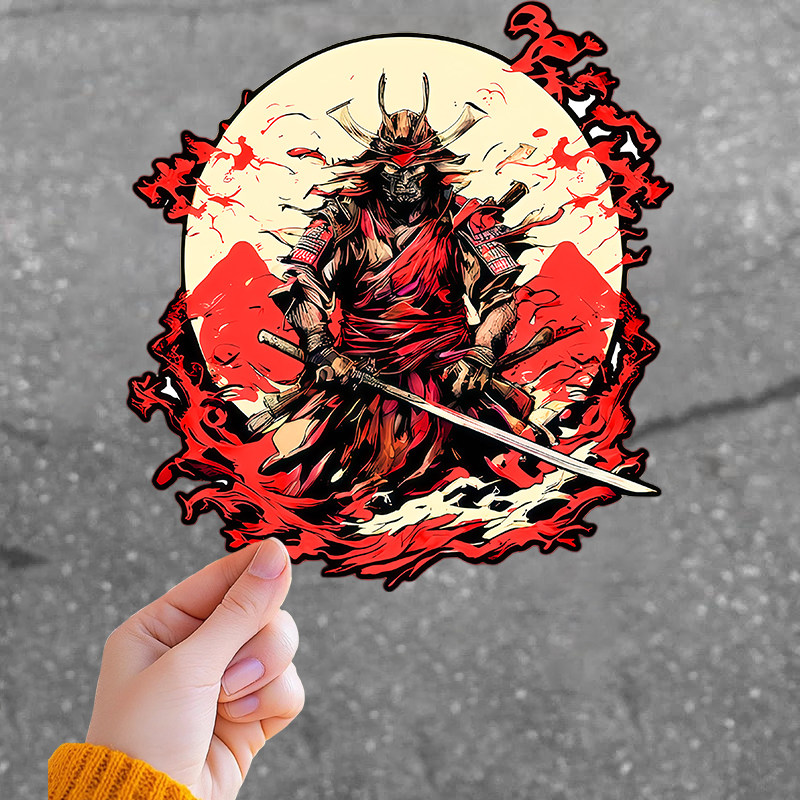 日本武士长刀防水三角窗车贴