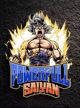 动漫创意个性超级赛亚人悟空Powerfull Saiyan汽车装饰防水车贴纸