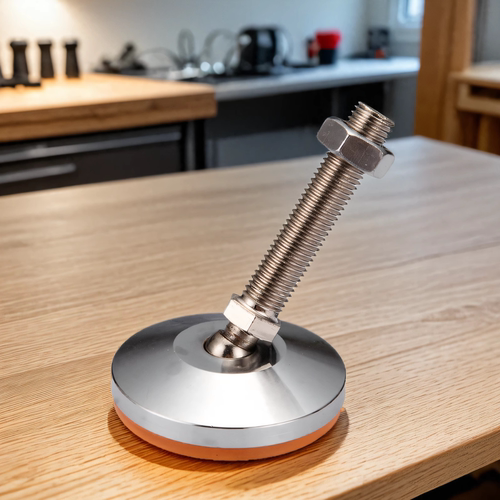 万向重型脚杯m16m20镀铬可调节支撑蹄脚机械实心可调防滑减震地脚