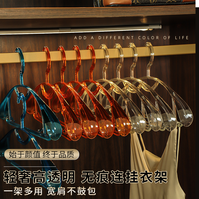 透明色耐用连挂省空间衣架
