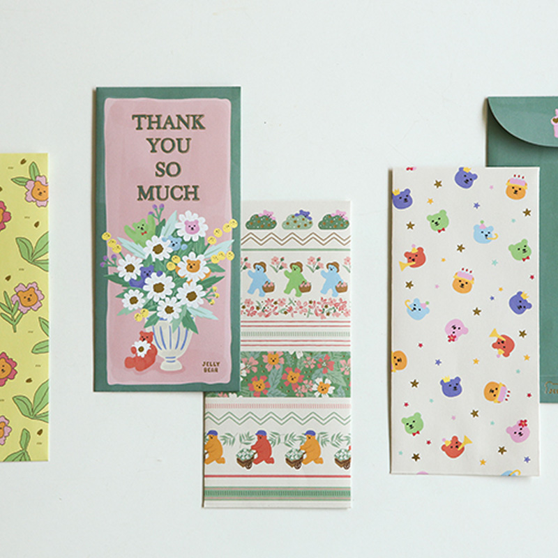 【包邮】韩国dailylike卡通新年礼金红包袋可爱ins信封压岁钱5个