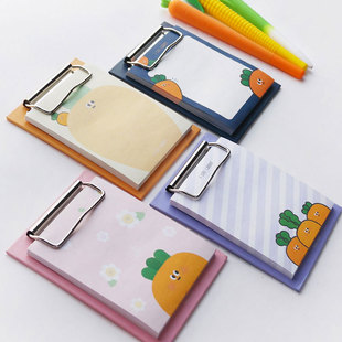韩国pinkfoot胡萝卜卡通便签本剪贴垫板便签纸夹板写字硬垫板套装