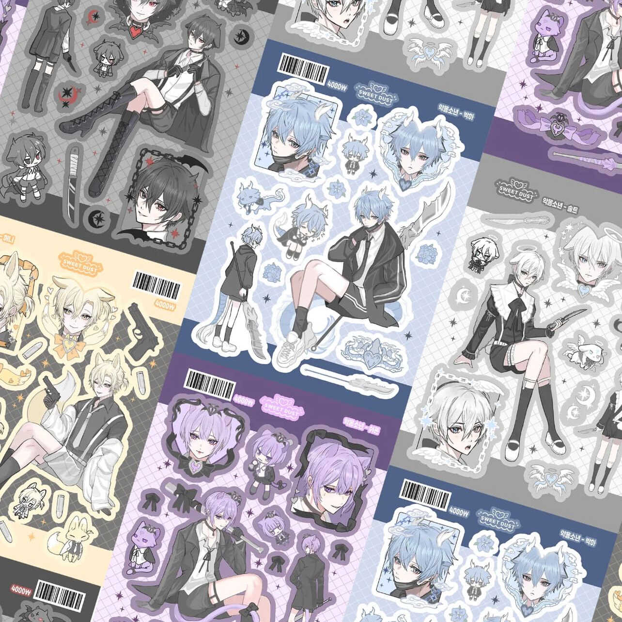 韩国sweet dust yk2人物贴纸ins漫画二次元咕壳贴纸diy装饰手账贴