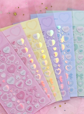 星果韩国angora lora彩色爱心蝴蝶结咕卡贴纸明星小卡ins追星贴纸