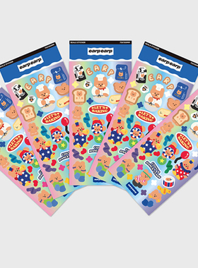 韩国EARP可爱小熊纸质咕卡贴纸ins手账diy手机壳数码装饰贴纸