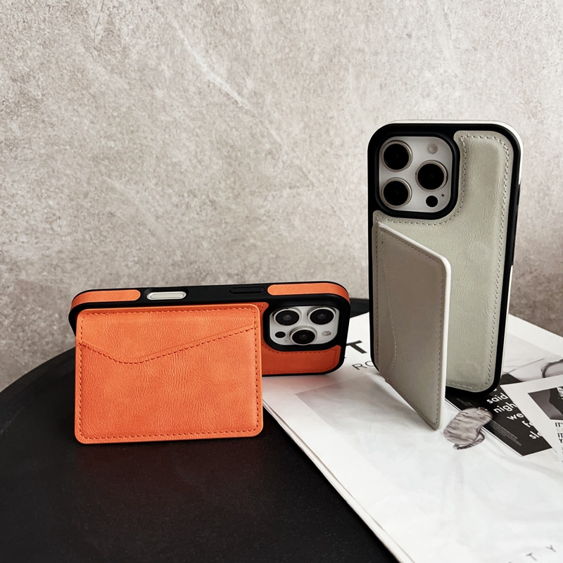 多卡位卡包可当支架素皮硬壳