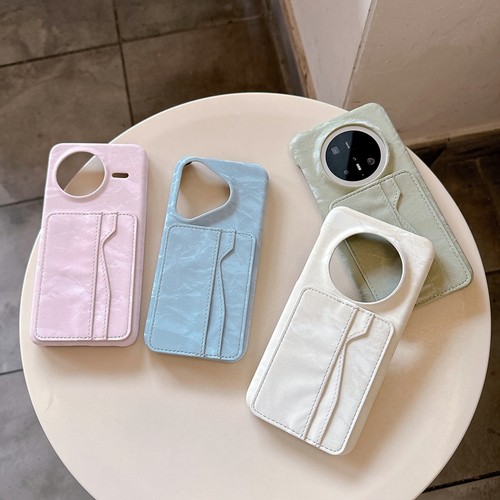 隔层卡包纯色素皮半包硬壳