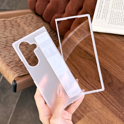 一体防摔腕带简约纯色全包硬壳