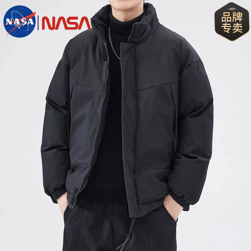 NASA联名美式简约男士立领棉衣外套冬季潮牌宽松加厚保暖棉服棉袄