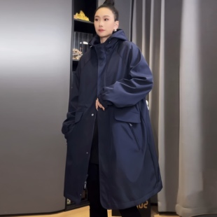 百搭显瘦高级感中长款 风衣女春季 休闲连帽大码 宽松韩版 外套 新款