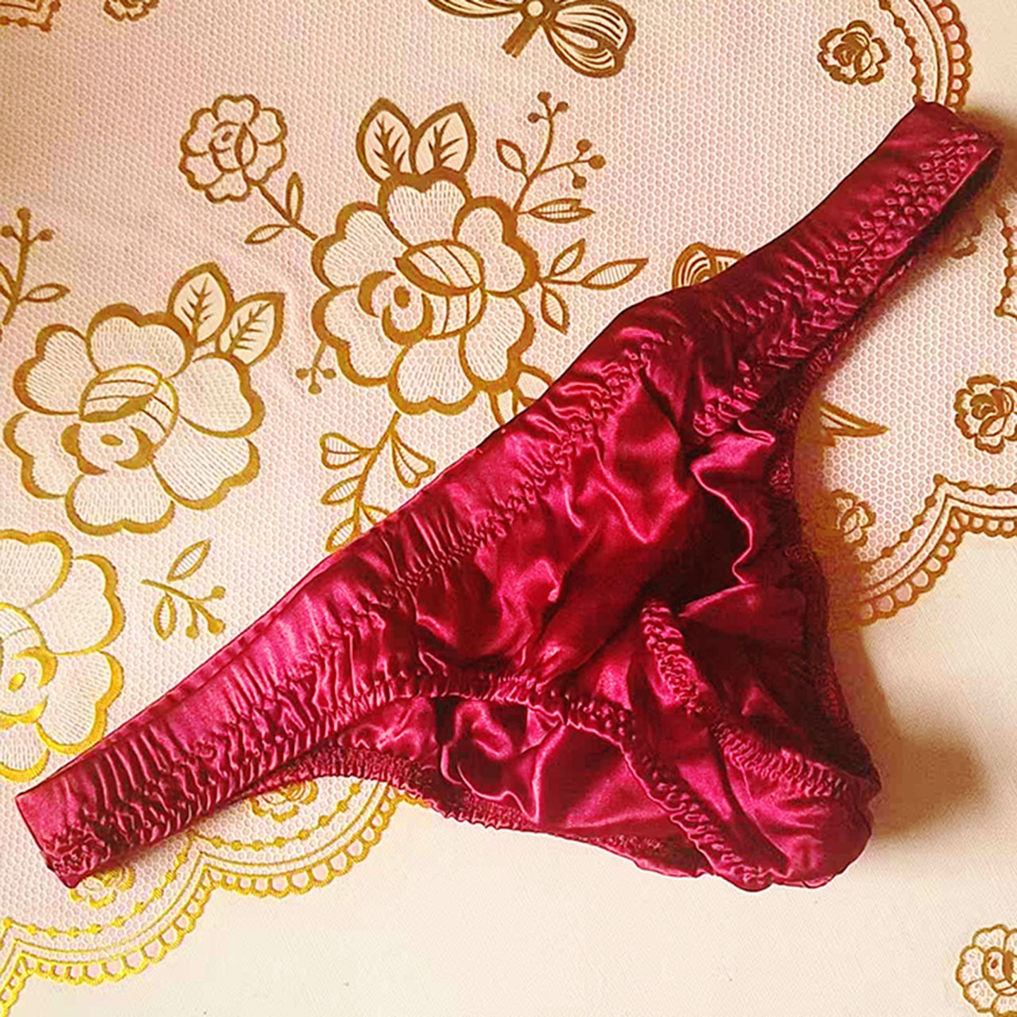 男士内裤低腰100%蚕丝三角裤青年