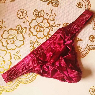 桑蚕丝男士内裤细带丁字裤低腰宽腰透气运动百分百真丝三角裤薄款